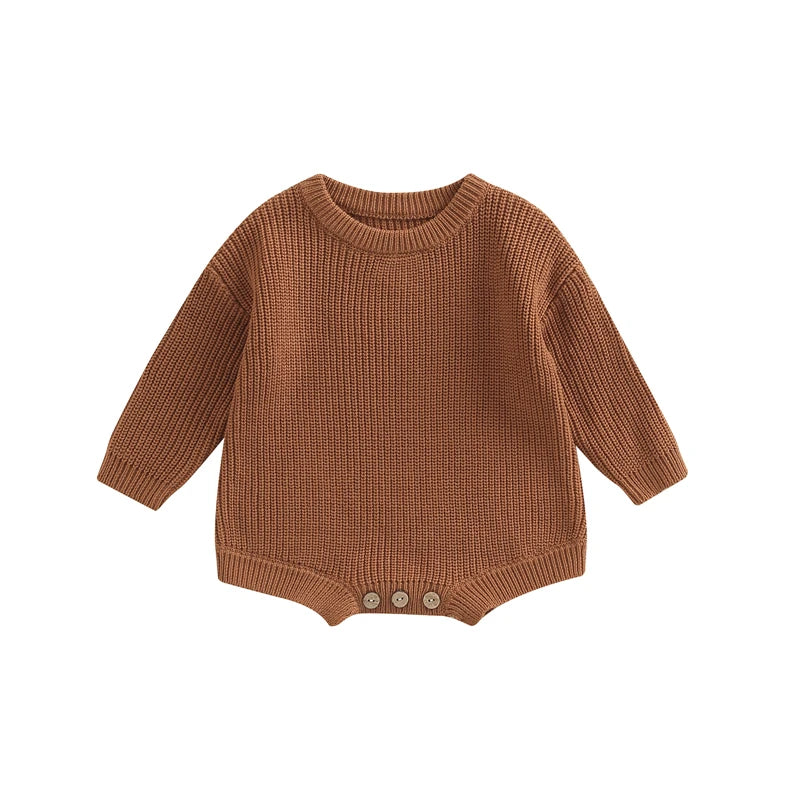 Combinaison tricot nouveau-né printemps-automne - grenouillère pull casual garçon fille 0-2 ans