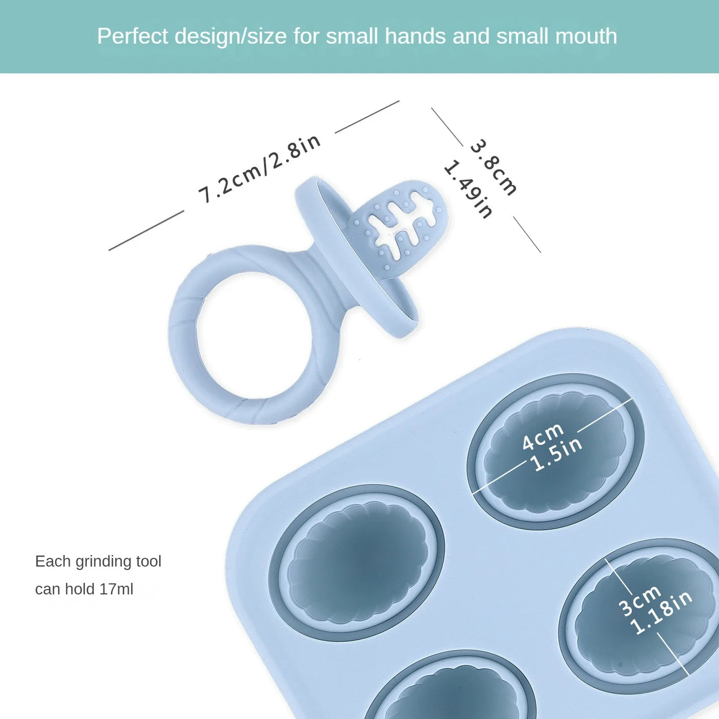 5 anneaux dentition bébé silicone BPA free - porte-aliments fruits légumes forme lapin anti-chute
