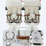 Poussette double légère pliable multifonctionnelle pour jumeaux