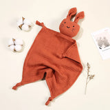 Doudou chat en mousseline coton pour nouveau-né