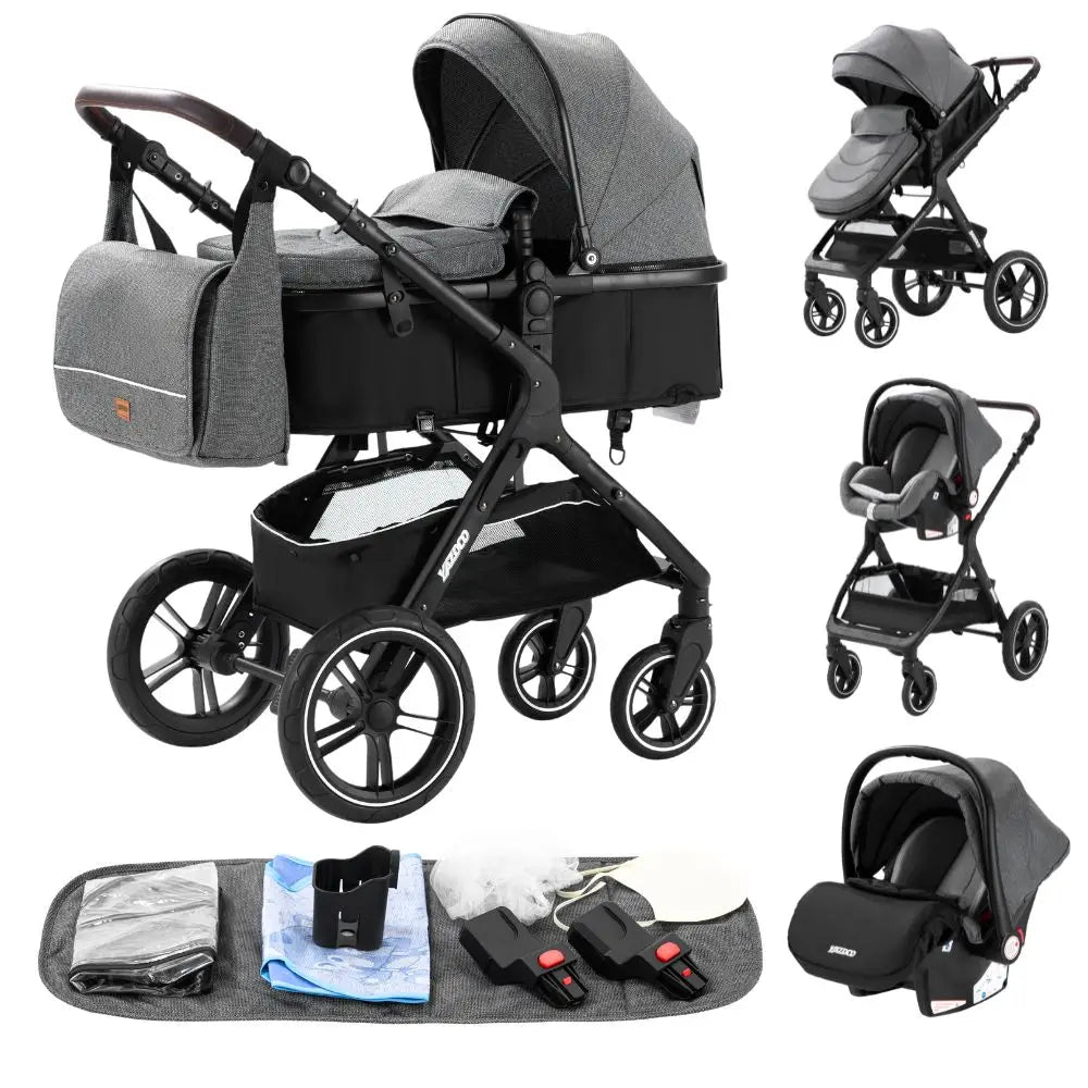 Poussette 3-en-1 multifonction Mybooni — Nacelle pliable légère