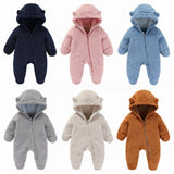 Grenouillère bébé flanelle douce chaude - combinaison imprimée cartoon automne-hiver 0-19 mois