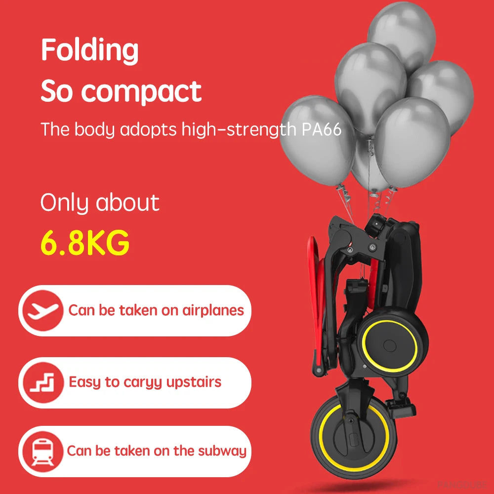 Poussette tricycle pliable Bouni — Ultra-légère 6,8 kg bébé 1-6 ans