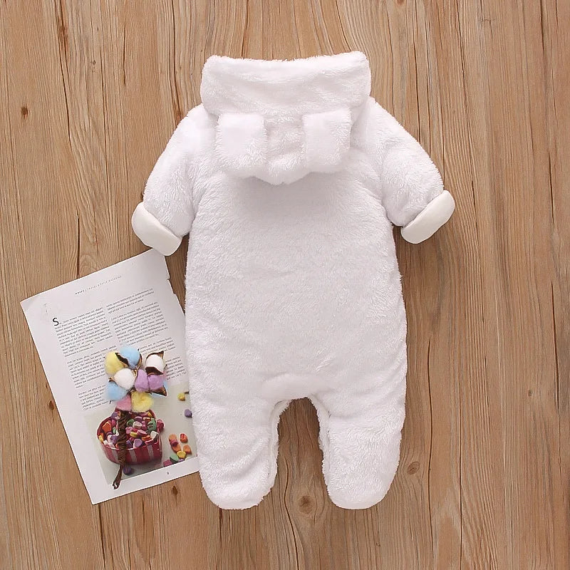 Combinaison bébé automne-hiver peluche chaud - grenouillère cartoon chien/lapin 0-2 ans