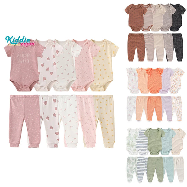 Coffret vêtements bébé 10 pièces Bouni — Body et pantalon toutes saisons