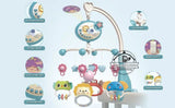 Mobile musical lumineux et projecteur pour lit bébé - télécommande jouet nouveau-né