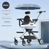 Poussette jumeaux légère Mybooni — Double siège avec parasol haute vue pliable