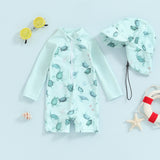 Maillot de bain anti-UV garçon Mybooni — Imprimé baleine avec chapeau 0-5 ans