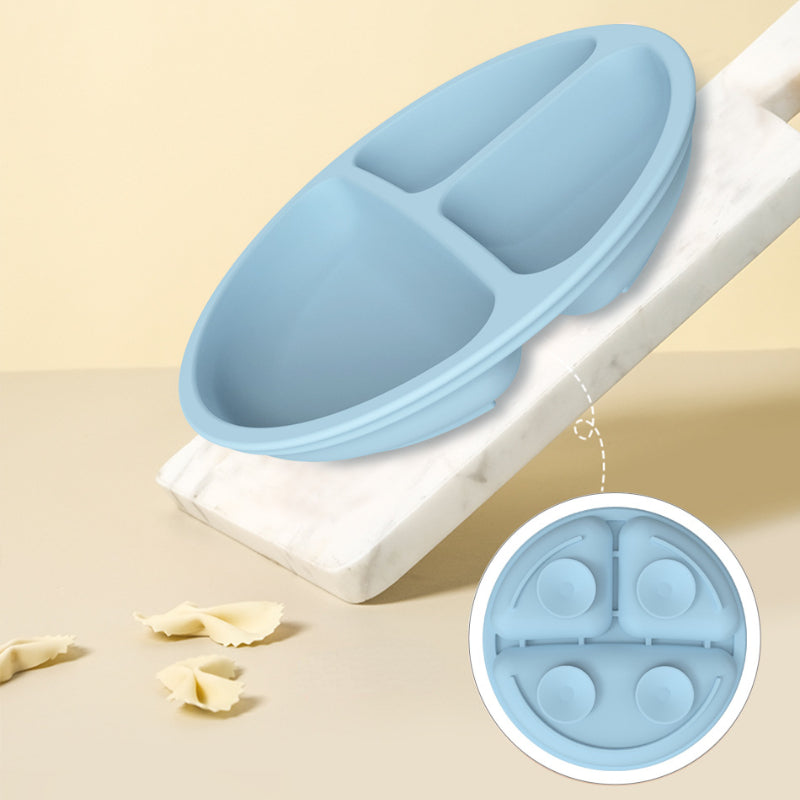 Set repas bébé silicone sans BPA ventouse - bol assiette tasse paille cuillère fourchette enfant
