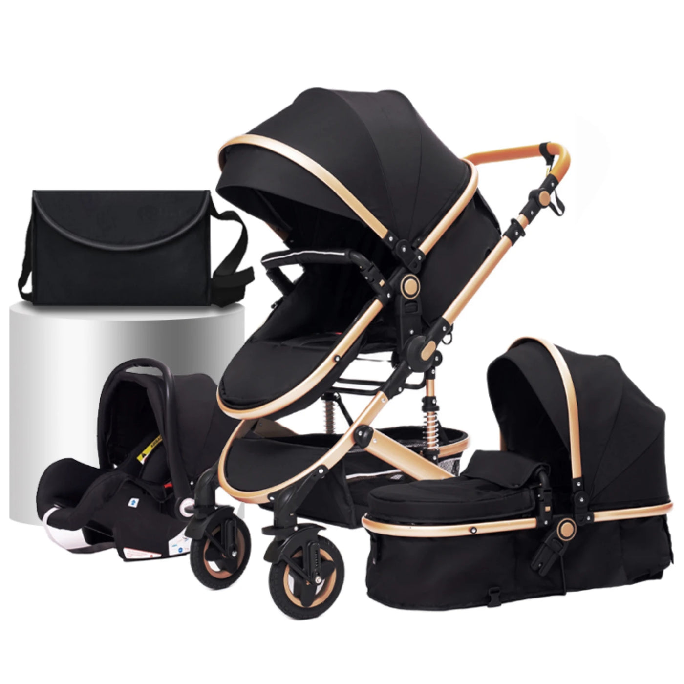 Poussette 3-en-1 pliante multifonctionnelle avec siège de sécurité livraison EU
