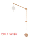 Mobile lit bébé bois feutrine ours cartoon - carillon musical avec support berceau