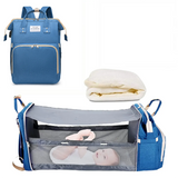Sac à langer bleu 3-en-1 avec rangements bébé