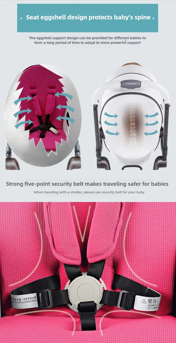 Poussette Hotmom haute vue bidirectionnelle pliable légère 0-4 ans — vue 4 | Mybooni