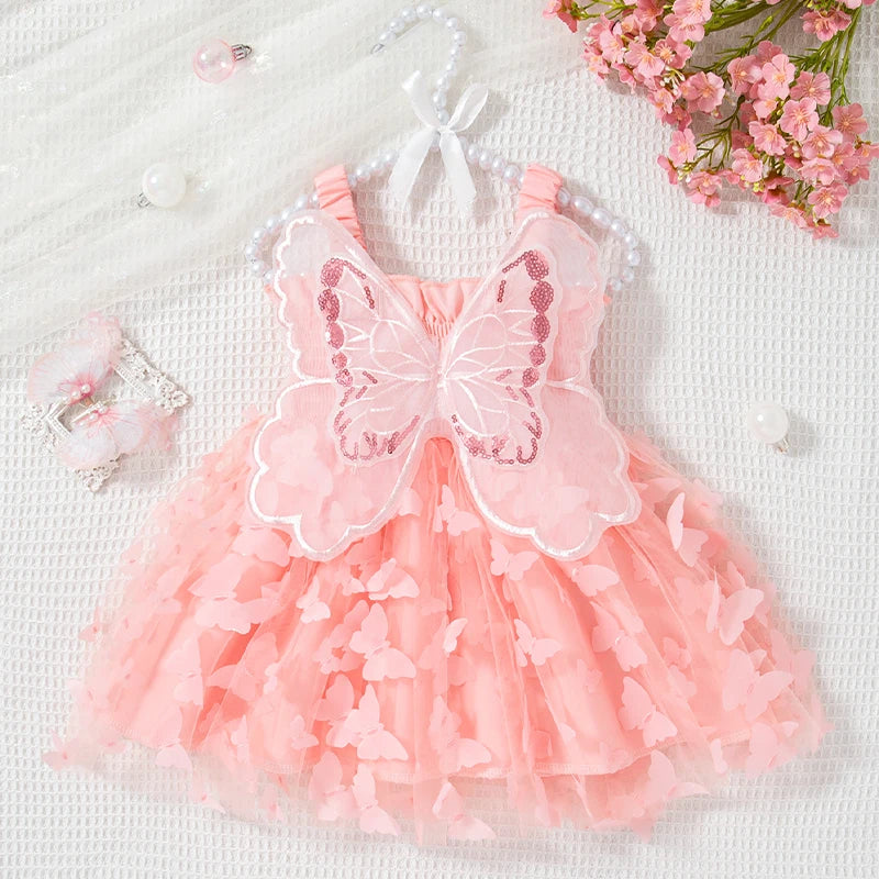 Robe princesse tulle Mybooni — Imprimé papillons bébé fille