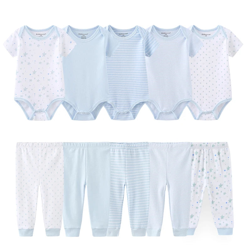 Coffret vêtements bébé 10 pièces Mybooni — Body et pantalon toutes saisons