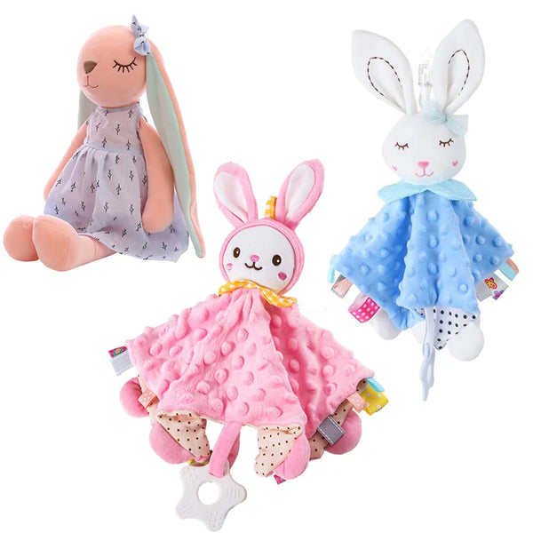 Doudou réconfort lapin-éléphant Bouni — Couverture sécurité compagnon sommeil