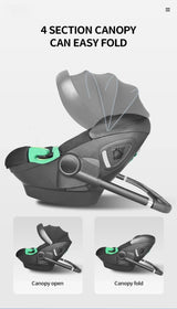 Poussette rose 4-en-1 avec nacelle siège auto de luxe pliable livraison EU