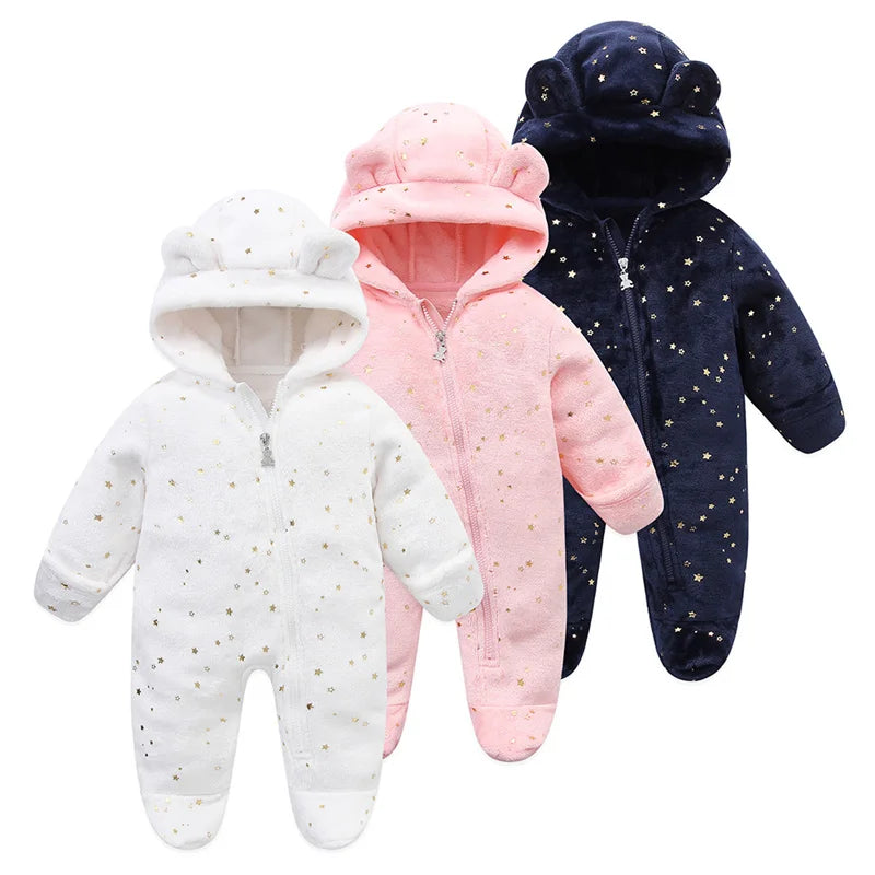 Grenouillère bébé flanelle douce chaude - combinaison imprimée cartoon automne-hiver 0-19 mois