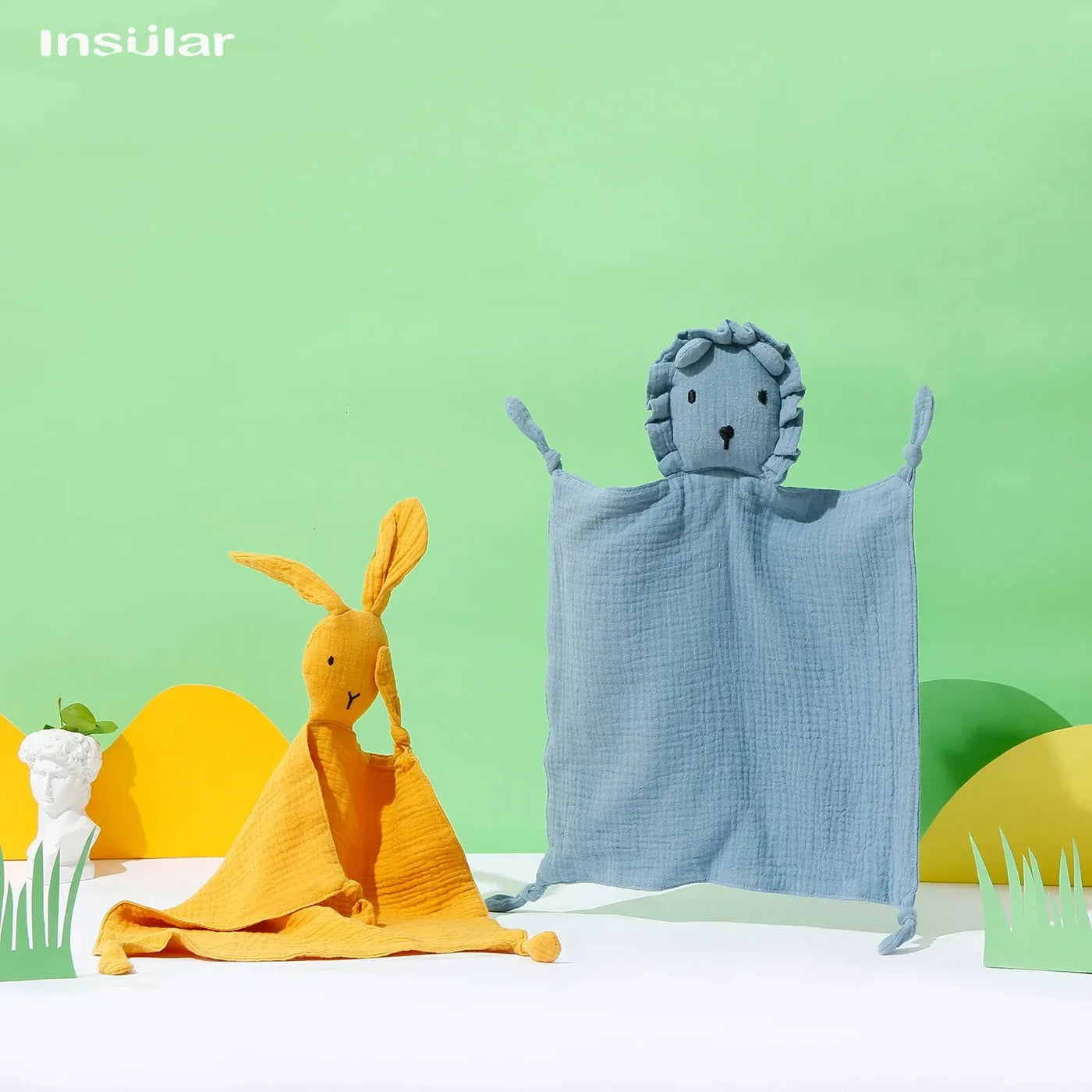 Serviette confort bébé mousseline coton - doudou bandana nouveau-né jouet éveil apaisement sommeil