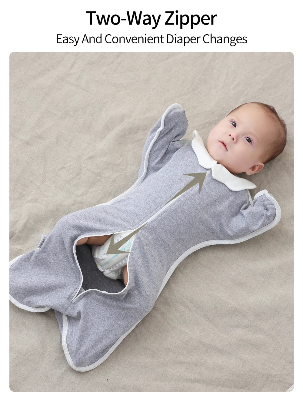 Gigoteuse nouveau-né anti-sursaut mains levées coton - turbulette emmaillotage couverture bébé