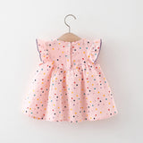 Robe bébé coton brodée fleurs Mybooni — Imprimé pois colorés