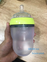 Lot 2 biberons bébé sans BPA silicone vert/rose - biberon enfant 5 oz et 8 oz