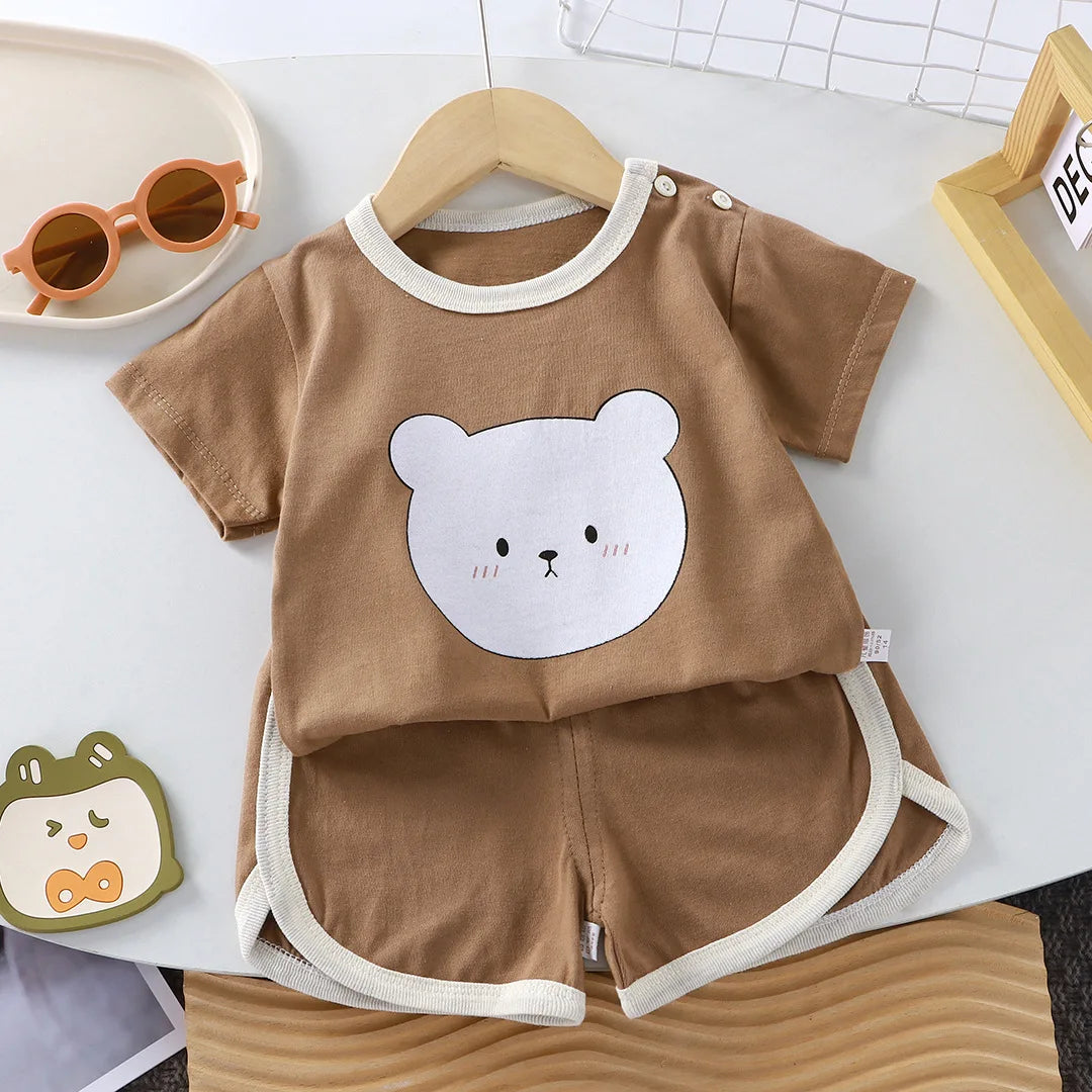 Ensemble 2 pièces bébé dessin animé Mybooni — T-shirt et short 0-4 ans
