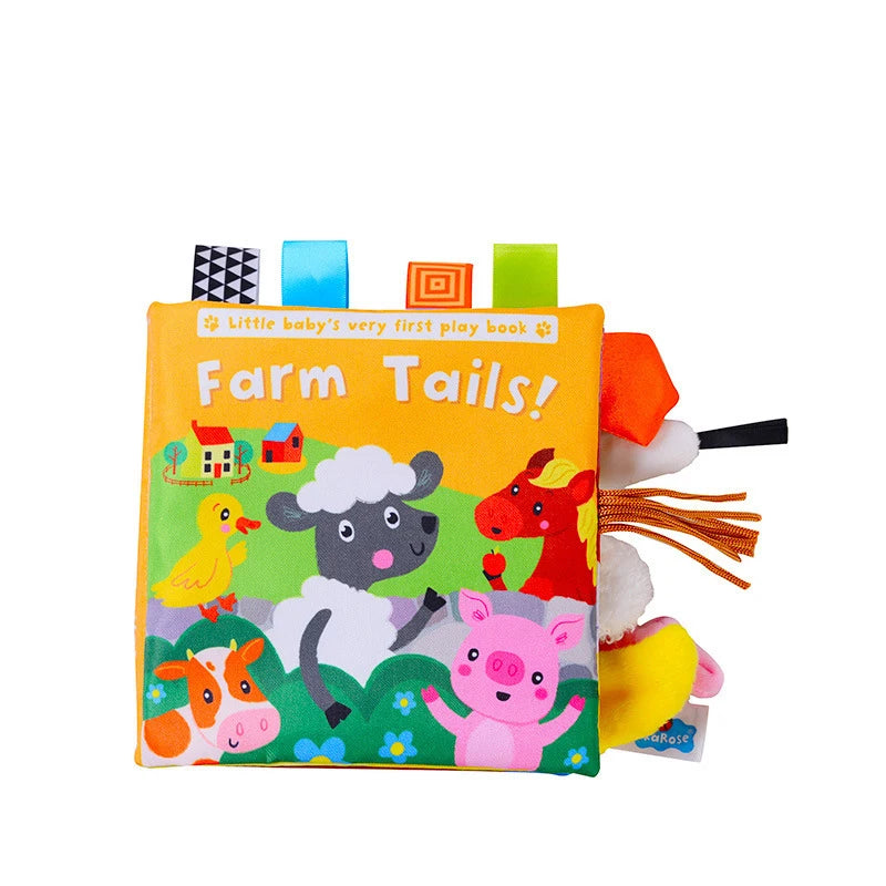 Livre tissu 3D queue grelot bébé Mybooni — Cognitif éveil parent-enfant