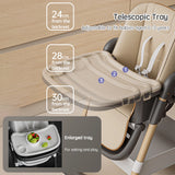 Chaise haute bébé réglable Mybooni — Pliable hauteur ajustable avec roulettes