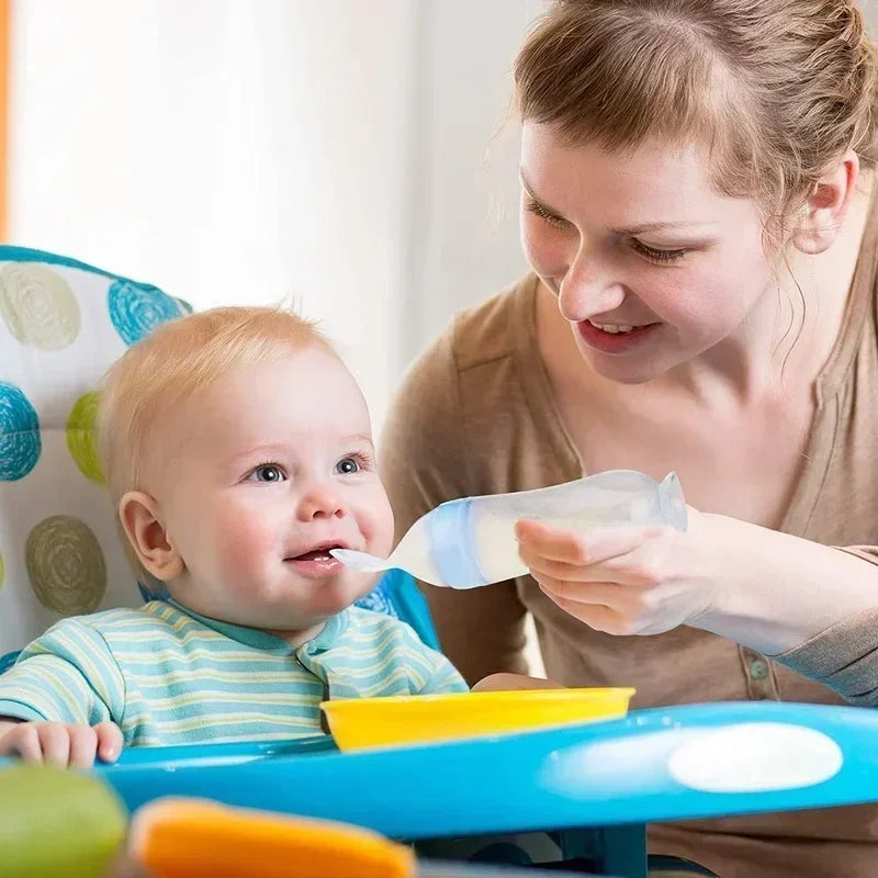 Biberon bébé avec cuillère silicone souple - outil alimentation complémentaire nourrisson toddler