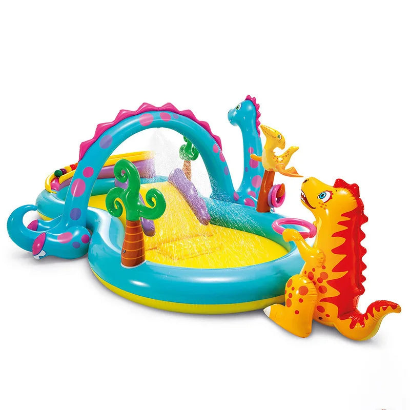 Piscine gonflable enfant Mybooni — Crocodile, licorne et dinosaure avec pompe