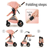 Système voyage 3-en-1 Bouni — Poussette réversible avec housse pluie
