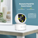 Babyphone vidéo Babystar 5 pouces PTZ télécommande - audio bidirectionnel VOX berceuses bébé