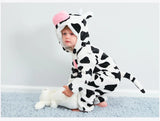 Combinaison pyjama bébé flanelle cartoon - grenouillère licorne/lapin/dinosaure animal