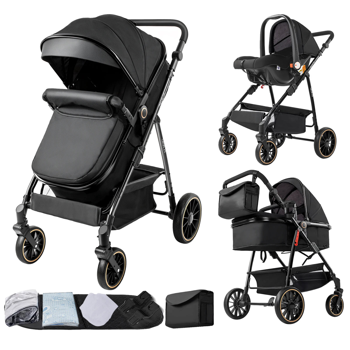Système voyage 3-en-1 Mybooni — Siège auto harnais sécurité nouveau-né