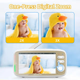 Babyphone 5 pouces PTZ WiFi Mybooni — Zoom 3x, Vision nocturne, Audio bidirectionnel