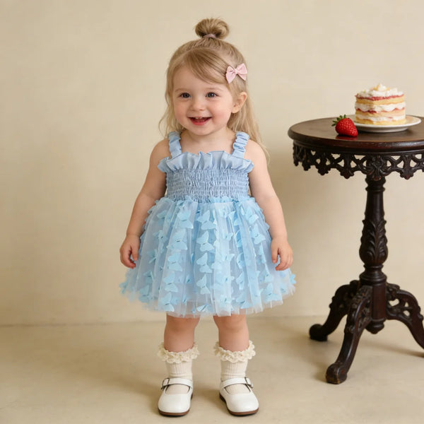 Robe princesse tulle Mybooni — Imprimé papillons bébé fille