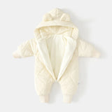 Combinaison hiver bébé fourrure intérieure - grenouillère ourson chaud 0-12 mois