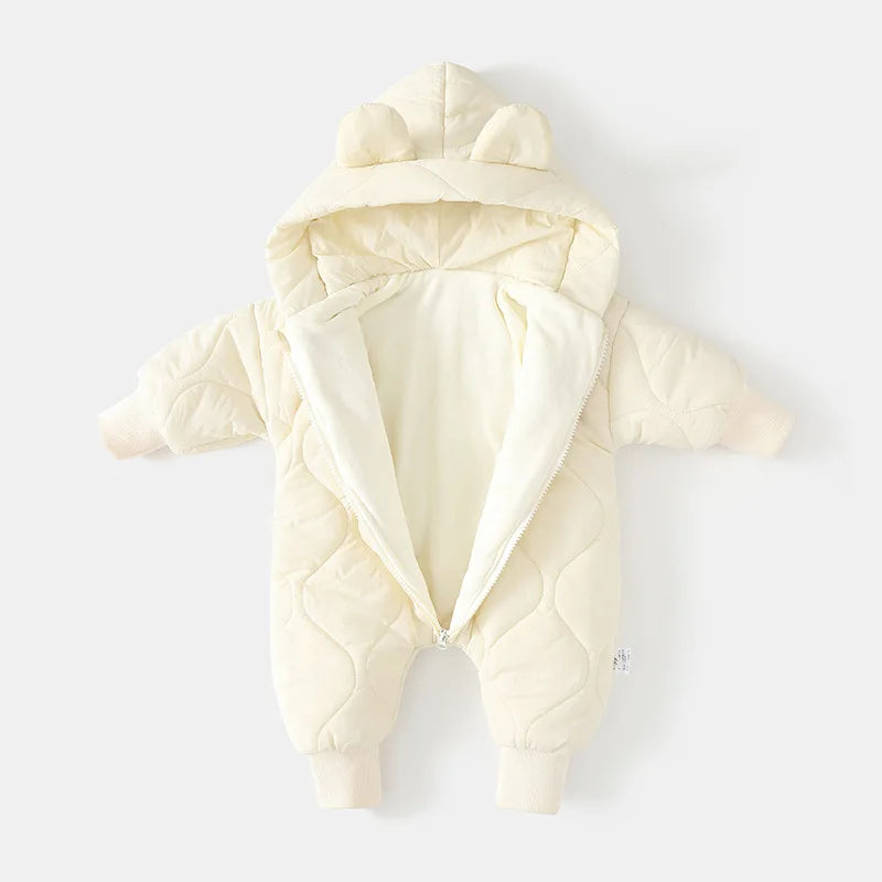 Grenouillère bébé hiver fourrure Mybooni — Motif ours dessin animé