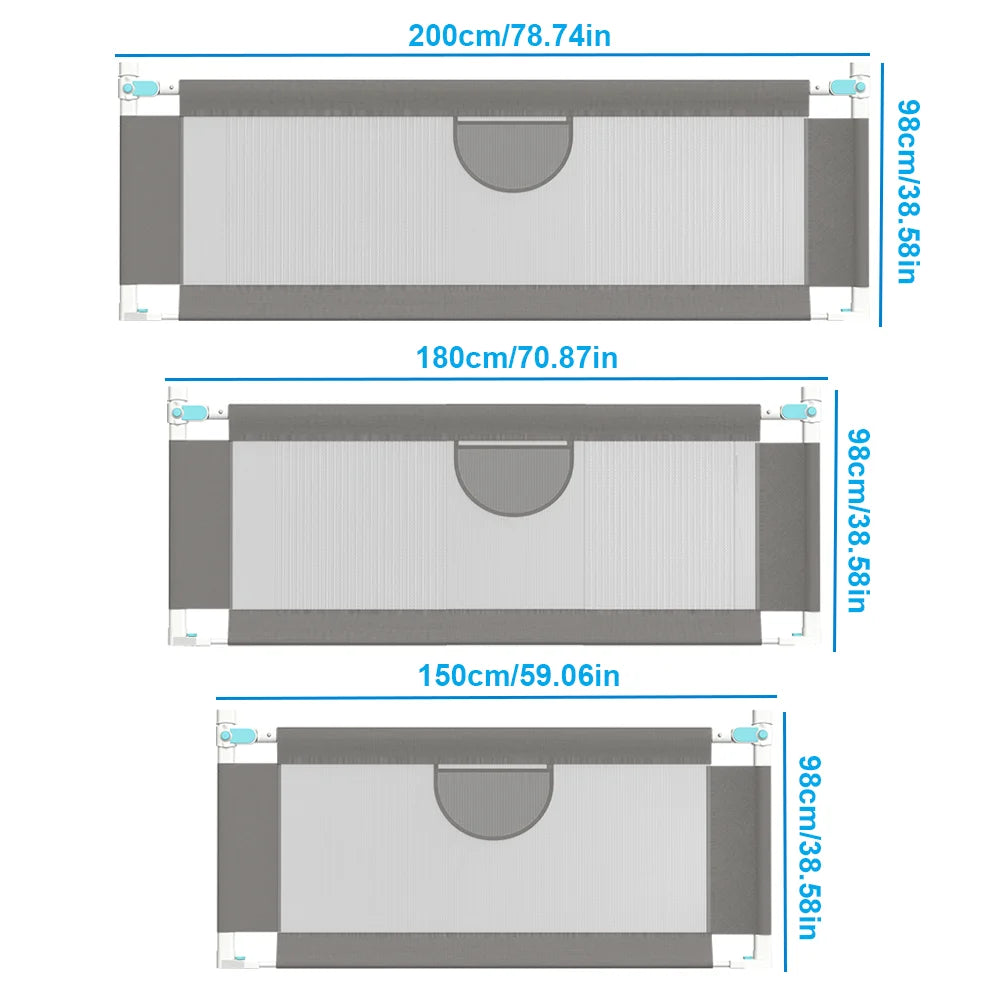 Barrière lit bébé 150/180/200cm - rambarde protection enfant sécurité rail anti-chute lit