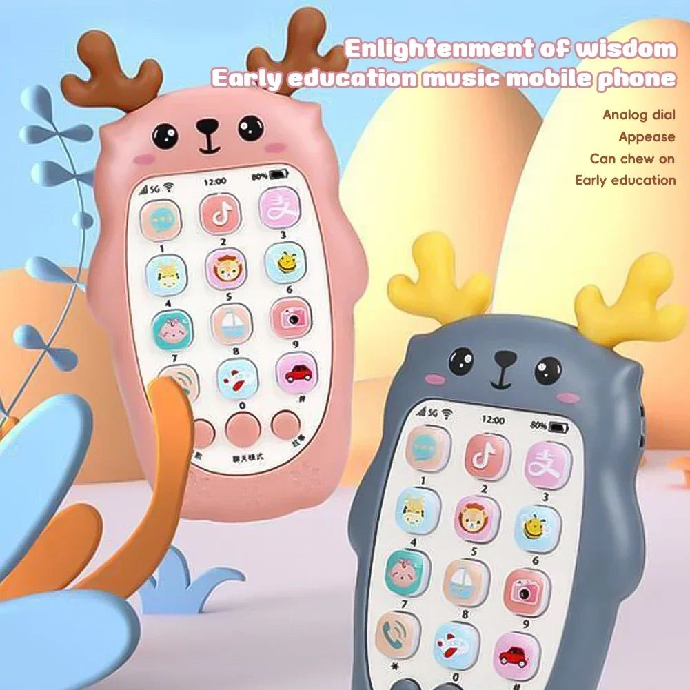 Téléphone jouet bébé bilingue avec anneau dentition et musique - jouet éducatif électronique enfant