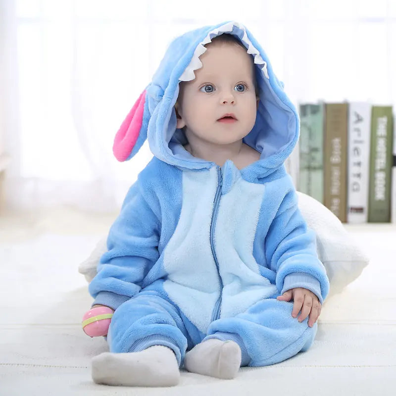 Pyjama combinaison polaire Mybooni — Motif licorne, lapin et dinosaure