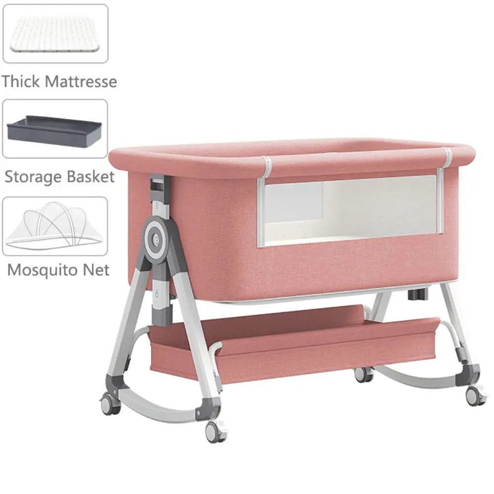 Lit bébé multifonction pliable hauteur ajustable - berceau balancelle lit dormeur portable