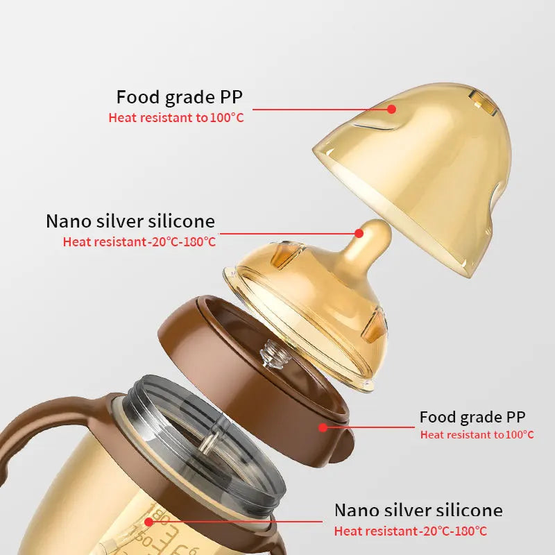 Biberon silicone nano avec poignée anti-étouffement pour sevrage bébé