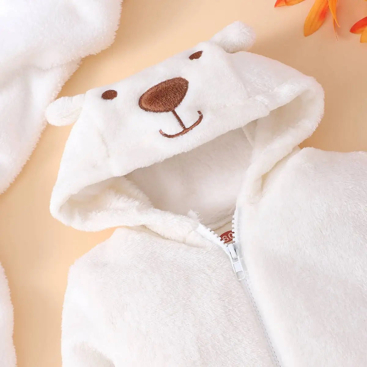 Grenouillère capuche fermeture éclair Mybooni — Motif ours 0-18M