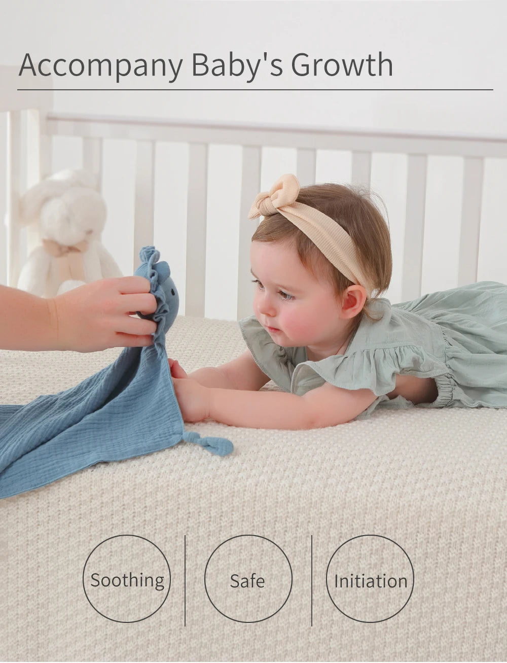 Serviette confort bébé mousseline coton - doudou bandana nouveau-né jouet éveil apaisement sommeil