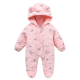 Grenouillère bébé flanelle douce chaude - combinaison imprimée cartoon automne-hiver 0-19 mois
