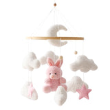 Mobile lit bébé bois feutrine ours cartoon - carillon musical avec support berceau