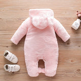 Combinaison bébé automne-hiver peluche chaud - grenouillère cartoon chien/lapin 0-2 ans