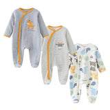 Lot 3 grenouillères bébé unisexe Mybooni — Manches longues coton